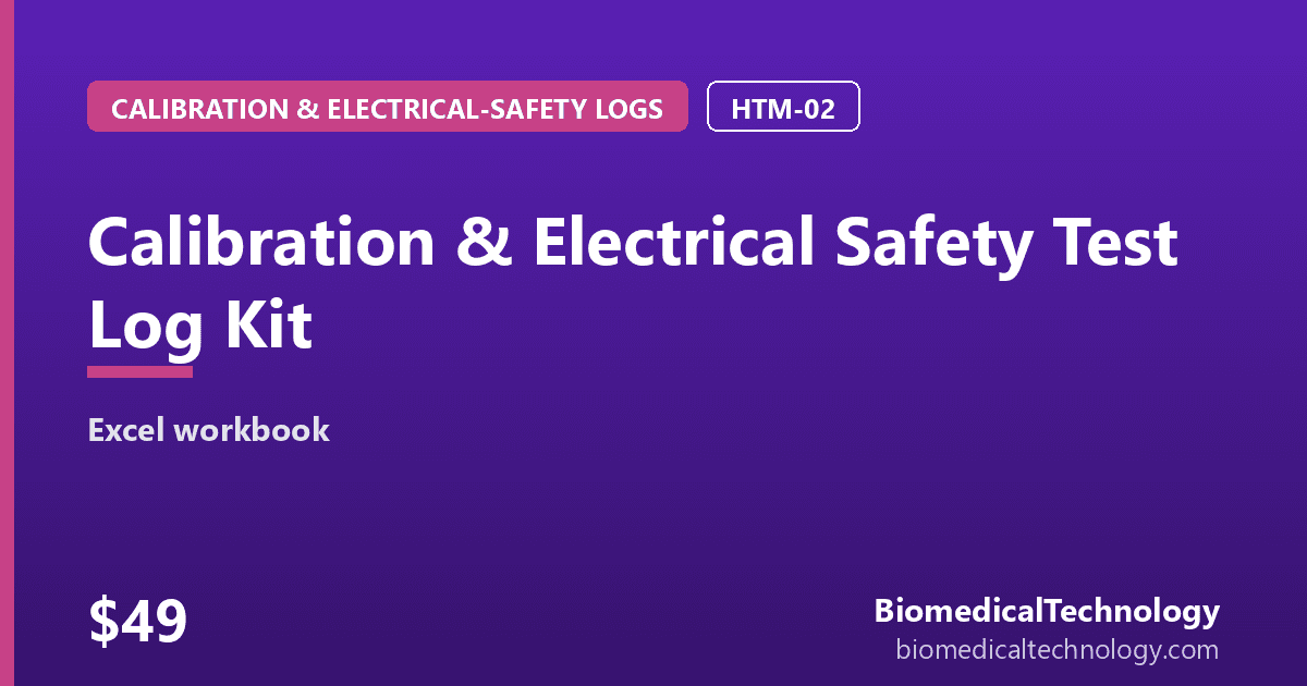 Preview of Calibration & Electrical Safety Test Log Kit
