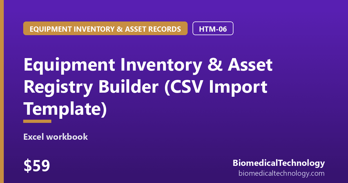 Preview of Equipment Inventory & Asset Registry Builder (CSV Import Template)