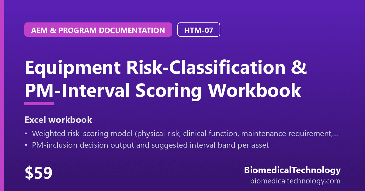 Preview of Equipment Risk-Classification & PM-Interval Scoring Workbook