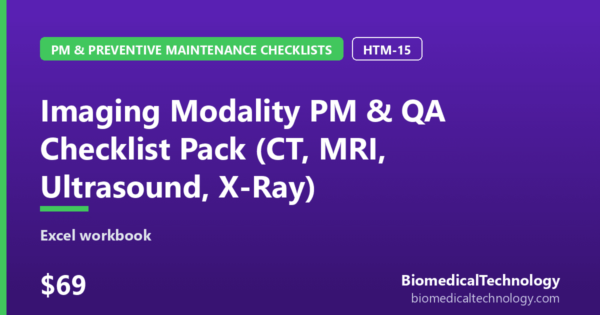 Preview of Imaging Modality PM & QA Checklist Pack (CT, MRI, Ultrasound, X-Ray)